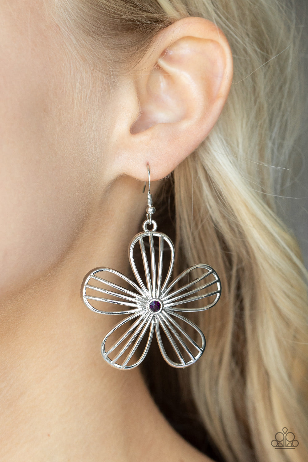 Meadow Musical - Purple Silver Earrings
