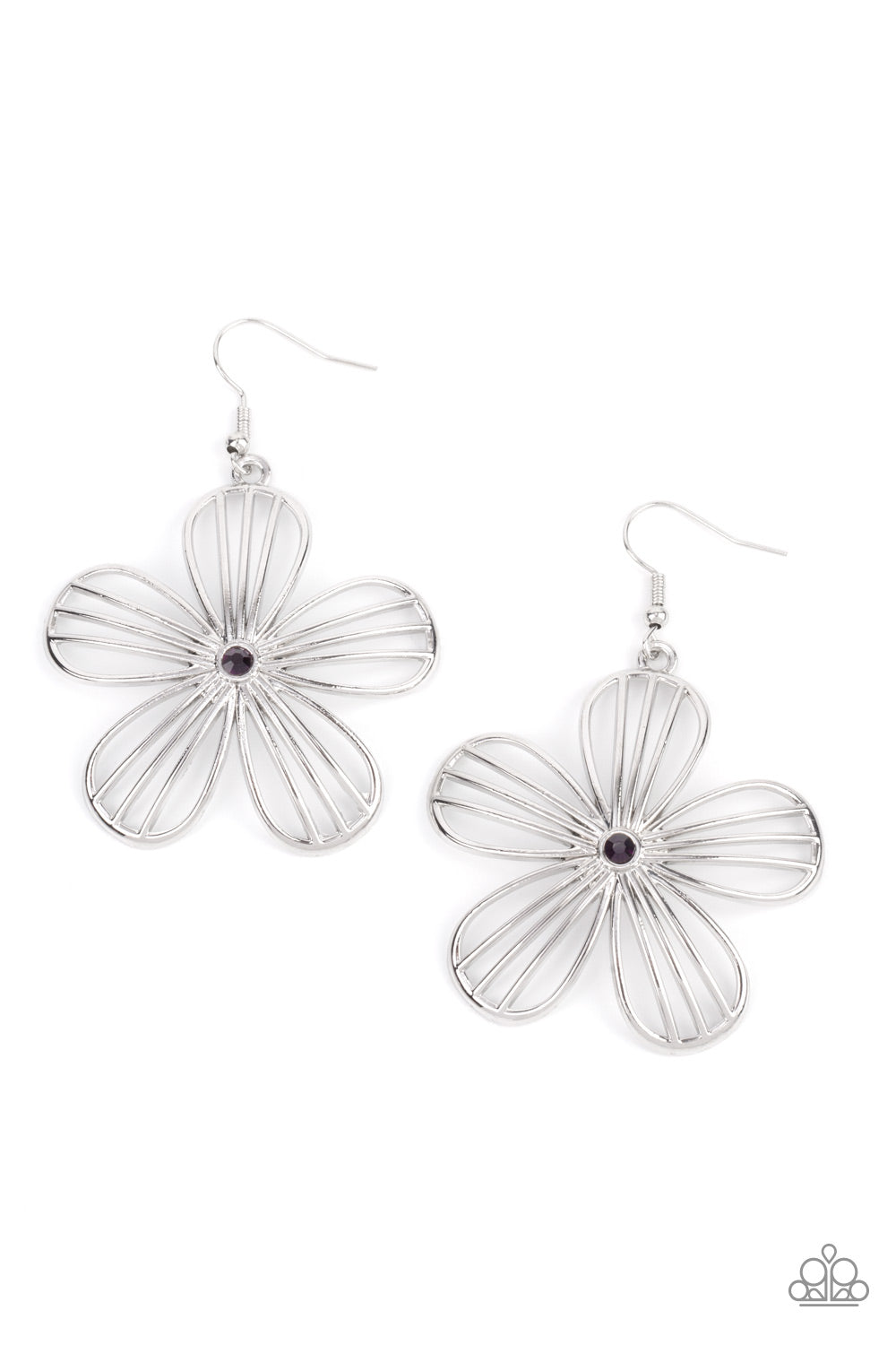 Meadow Musical - Purple Silver Earrings