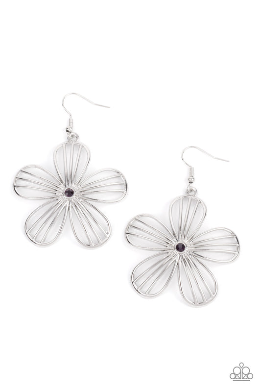 Meadow Musical - Purple Silver Earrings